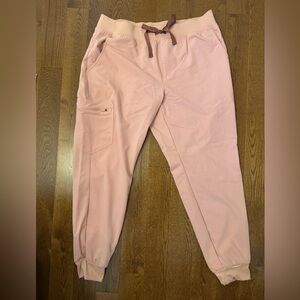 Figs Zamora High Rise Jogger Scrubs- Pink Sand